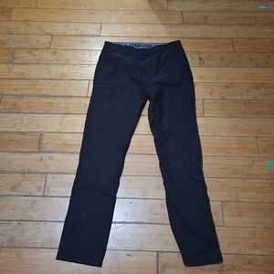 Denali Men's Straight Fit Flat Front 5-Pocket Stretch Black Tech Pants 32x32